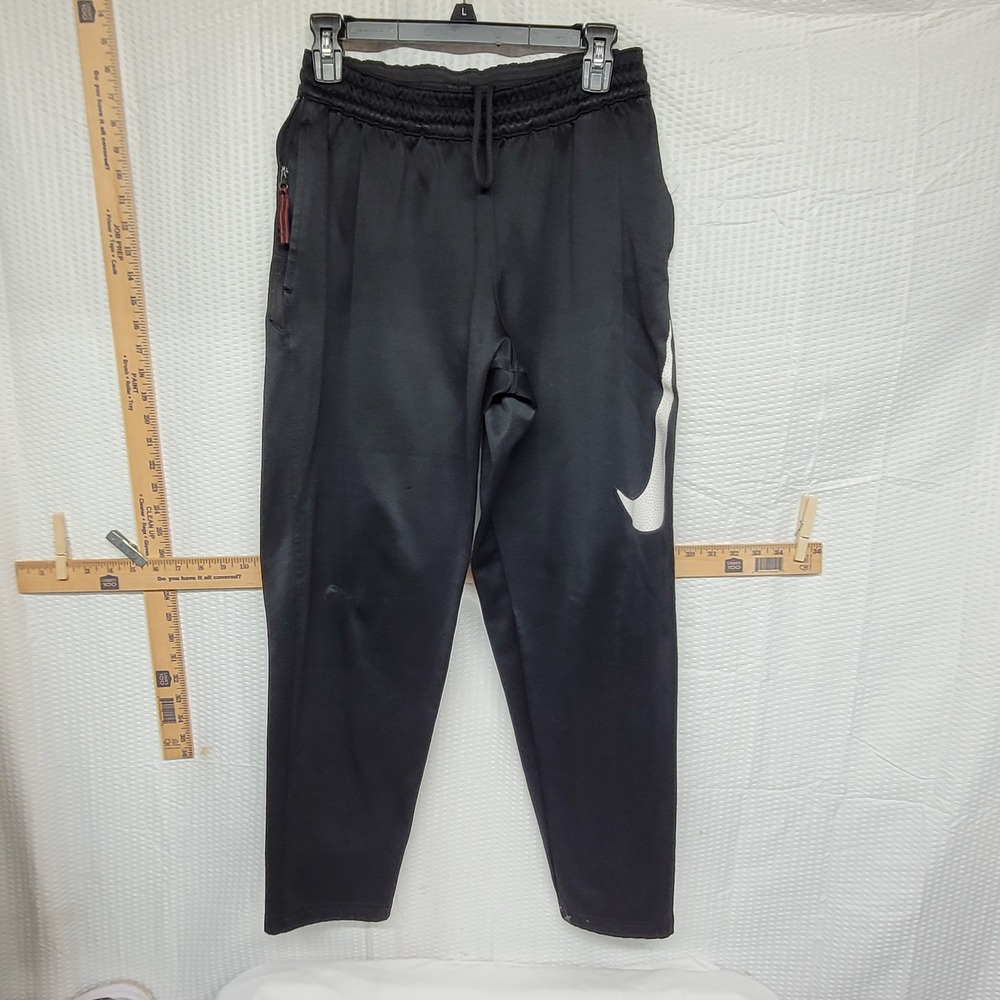 Nike Dri-FIT Mens Black Oversized Swoosh Track Pants Joggers Medium